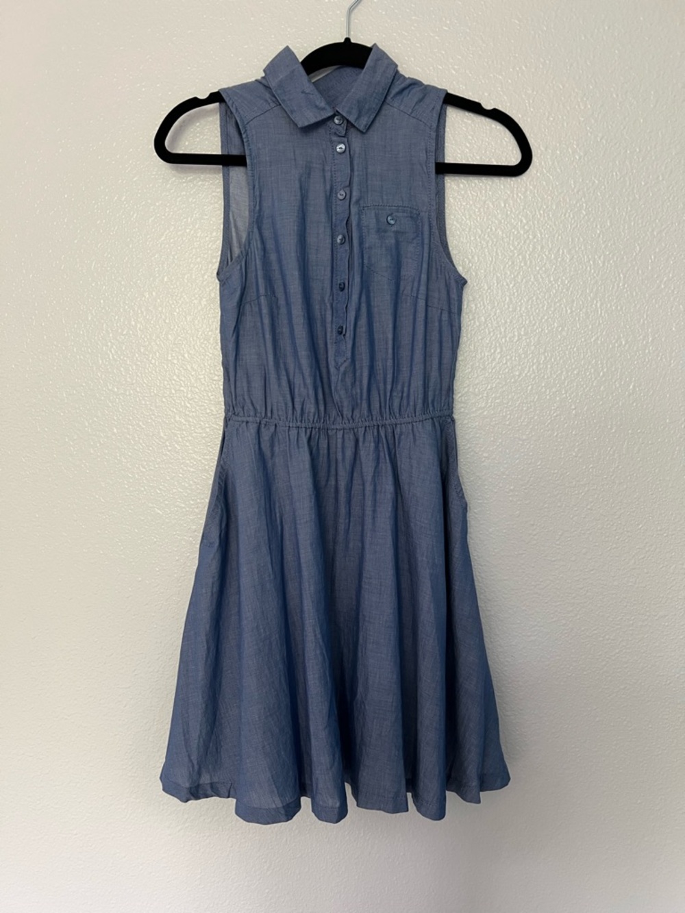 H&M Blue Chambray Button-Up Dress